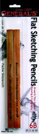 Flat Sketching Pencil 6B set in blister pack, featuring two pencils for precise, dark lines in sketching and shading.