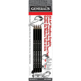 Woodless graphite pencil assortment in HB, 2B, 4B, and 6B with a sleek black finish for smooth, versatile drawing.