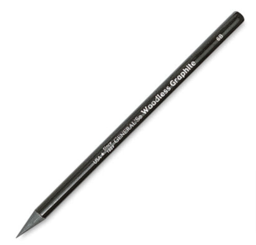 Woodless 6B graphite pencil, perfect for rich shading, bold strokes, and detailed artwork without wood shavings.