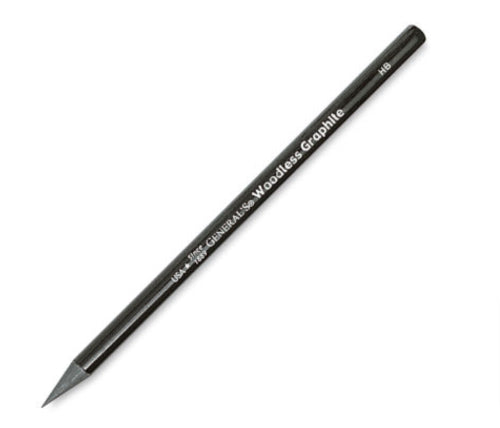 Pack of 12 woodless graphite pencils for versatile drawing, allowing smooth strokes and detailed lines without messy shavings.