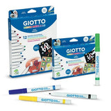 Vibrant Giotto Decor Marker Set 12 features 12 versatile colors for creative projects on various surfaces, safe for all ages.