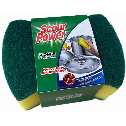 Durable scouring pads (2pk) designed for heavy-duty scrubbing of tough stains and baked-on residue, safe for cookware.