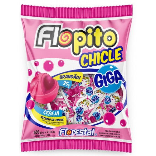 Flopito Lollipops Cherry PINK 600g ( 24 Pack )