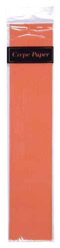 Vibrant orange crepe paper (50cm x 2m) ideal for decorations, crafts, and creative projects.