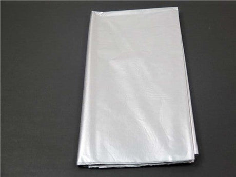 Elegant silver tissue paper pack with 10 sheets, perfect for gift wrapping, crafts, and adding a sophisticated touch.