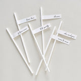 Off-white hen party straws with fun flags for bachelorette celebrations, featuring messages like 'Future Mrs' and 'Cheers'.