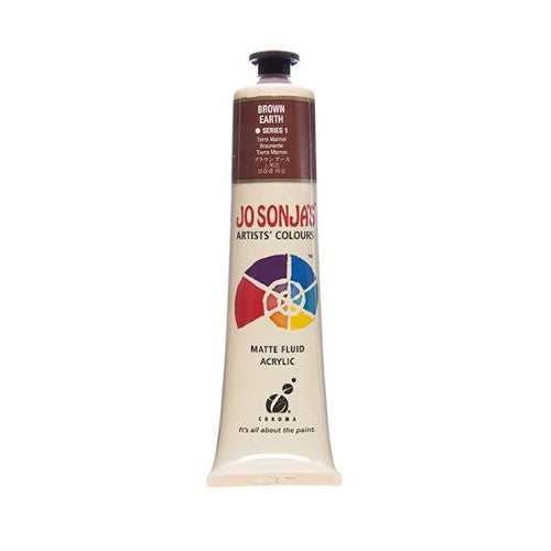 Vibrant 75ml Brown Earth acrylic paint by Jo Sonja, perfect for artists seeking quality, versatility, and a matte finish.