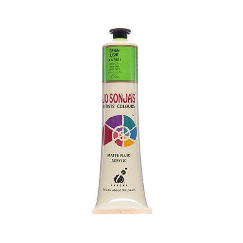 Vibrant 75ml Green Light acrylic paint by Jo Sonja, ideal for artists seeking quality, opacity, and a matte finish.