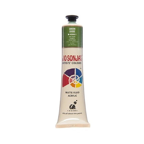 Jo Sonja's 75ml Green Oxide Acrylic Paint offers vibrant, water-resistant color with a velvet matte finish for artists and DIY projects.