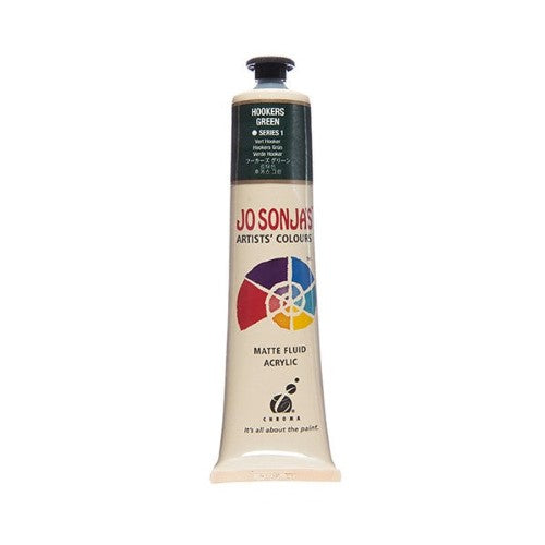 Vibrant Jo Sonja's 75ml Hookers Green acrylic paint, perfect for artists seeking matte finish and superior handling qualities.