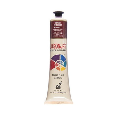 Vibrant 75ml Indian Red Oxide acrylic paint by Jo Sonja, ideal for artists seeking durability and a matte finish.