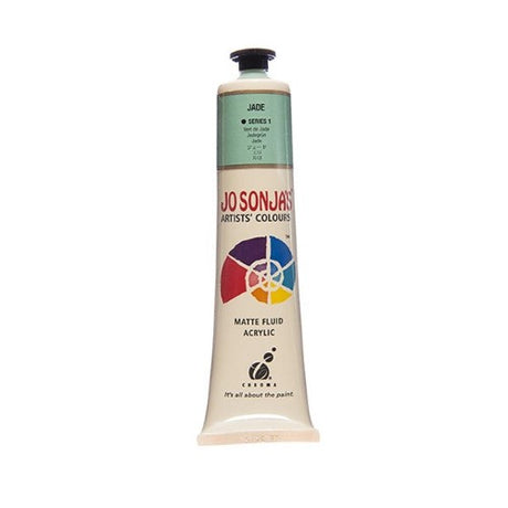 Vibrant 75ml Jade acrylic paint by Jo Sonja, ideal for artists, offering water-resistant and luxurious matte finish.