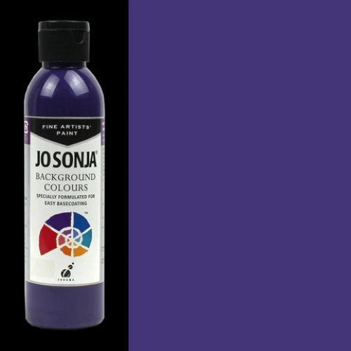 250ml bottle of Jo Sonja's acrylic paint in Wood Violet, perfect for vibrant one-coat coverage on various surfaces.