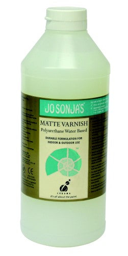Jo Sonja's Satin Varnish: water-based polyacrylic varnish for vibrant, durable finish; ideal for various surfaces and easy application.