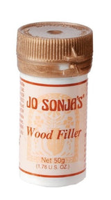 Js Wood Filler 50gm tub, a fast-drying, non-toxic solution for repairing wood blemishes and imperfections easily.