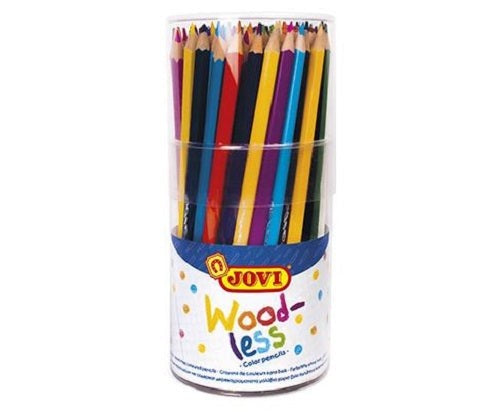 JOVI WOODLESS PENCIL JAR 84 featuring vibrant, durable pencils for young artists, designed for comfort and creativity without breakage.