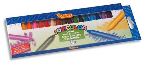 Vibrant Jovi Wax Crayon 18s set, perfect for young artists with non-toxic, mess-free, and durable colored wax crayons.