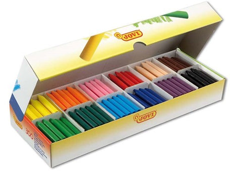 Colorful Jovi Wax Crayon Economy Pack 300, designed for children, features durable, odorless, and non-staining crayons.