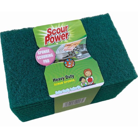 Set of 10 durable scouring pads for tough cleaning, safe on pots, pans, and various surfaces, ideal for everyday use.