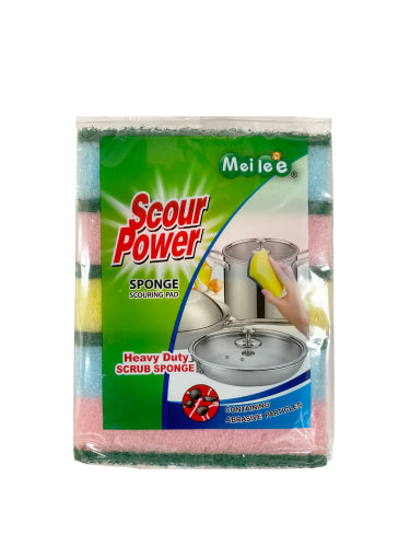 Dual-sided Pad Scrub Sponges in a 6-pack, perfect for tough stains and gentle cleaning on all surfaces.