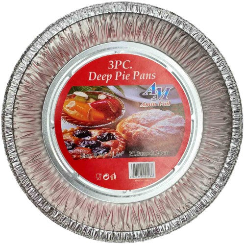 Aluminium Tray Deep Pie Pan set, three durable pans for perfect deep-dish pies, ensuring even baking and golden crusts.