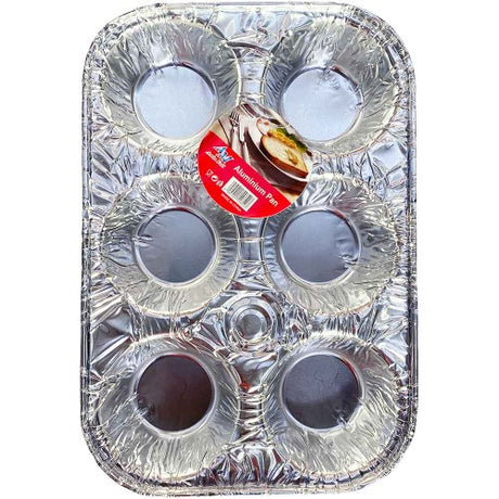 Aluminum 3pc muffin pan measuring 25x17cm, features non-stick surface and even heat distribution for perfect muffins.