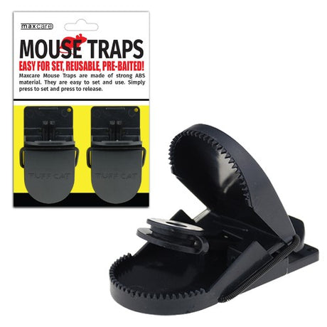 Plastic Mouse Trap 2pk featuring durable, reusable design for humane rodent control in residential and commercial spaces.