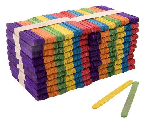 Vibrant 1000pc colored popsticks for crafts, school projects, and creative activities, made from durable high-quality wood.