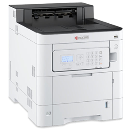 Kyocera ECOSYS PA4000cx Colour Laser Printer with 40ppm speed, high page yield, USB/Ethernet, and 5-line LCD display.