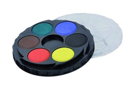 Koh-I-Noor 6 In Round Cassette with vibrant watercolour discs for seamless blending and easy transport for artists on the go.