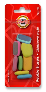 Colorful 6510 Pebble Erasers in unique shapes, perfect for precise erasing and enhancing creativity for artists and students.