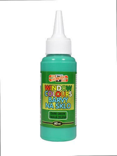 Kohinoor 60ml Green glass paint for vibrant art on smooth surfaces, safe for ages 3+, ideal for DIY and crafts.