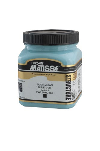 Vibrant Matisse Str 250ml Acrylic Paint in Aust Blue Gum S2, ideal for textured effects and exceptional color richness.