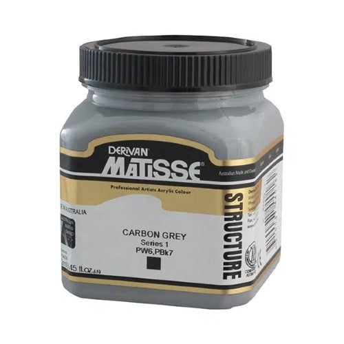 Matisse Structure Acrylic Paint in Carbon Grey S1, a 250ml premium paint for vibrant, textured artwork with high lightfastness.