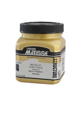 Matisse Structure 250ml Metallic Light Gold S4 acrylic paint, showcasing a rich gold hue for elegant, textured artistic creations.