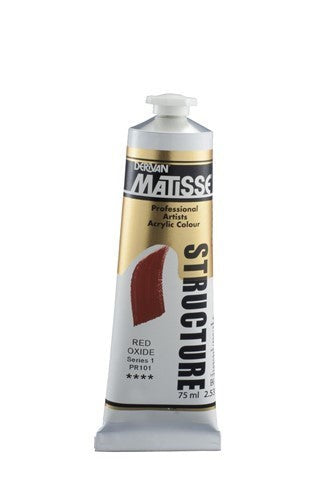 Vibrant 75ml Matisse Structure Acrylic Paint in Red Oxide S1, ideal for textured effects with high lightfastness and rich color.