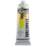 Vibrant Matisse Structure Acrylic Paint in Yellow Light Hansa S2, 75ml, showcasing rich color and exceptional texture for artists.