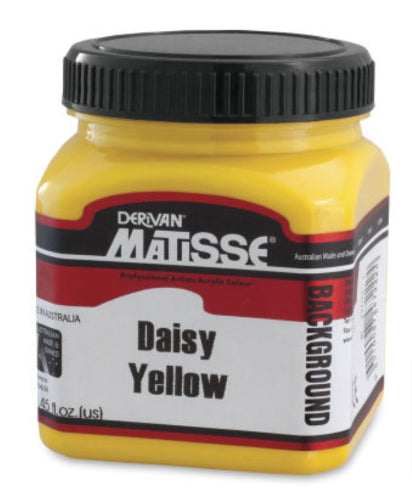 Acrylic paint in vibrant Daisy Yellow, perfect for versatile backgrounds and creating stunning textured finishes.