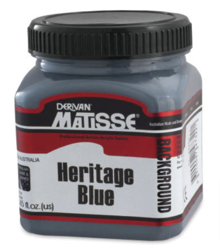 Matisse Background 250ml in Heritage Blue, a versatile acrylic paint for smooth application on various surfaces.