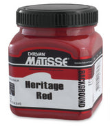 Acrylic paint in Heritage Red, 250ml, ideal for vibrant backgrounds on various surfaces with a matte-velvet finish.