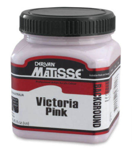 Matisse Background Acrylic Paint in Victorian Pink, 250ml, offers vibrant color and a matte-velvet finish for various surfaces.