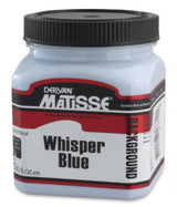 Matisse Whisper Blue Acrylic Paint in 250ml jar, ideal for vibrant backgrounds and sealing surfaces with a matte finish.