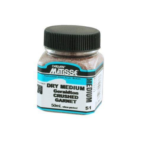 Matisse Dry Med 40ml Crushed Garnet offers a rich, textured medium for artists, blending effortlessly for unique visual effects.