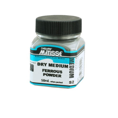 Matisse Dry Med 40ml Ferrous Powder for artists, offering versatile textural effects and seamless blending with mediums.