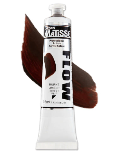 Acrylic paint in Burnt Umber, 75ml, perfect for smooth brushwork and versatile artistic techniques with a low-sheen finish.