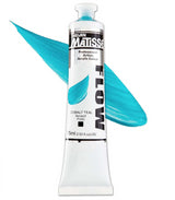 Matisse Flow Acrylic Paint 75ml in Cobalt Teal S5 offers intense color, smooth flow, and versatility for various painting techniques.