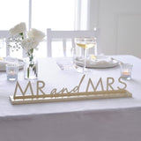 Elegant Modern Luxe Mr & Mrs Sign for weddings, measuring 7.5cm x 42.5cm, ideal for decor and photo displays.