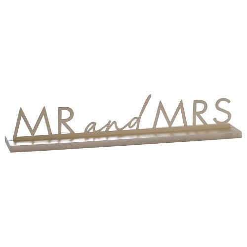 Elegant Modern Luxe Mr & Mrs Sign, perfect for weddings, measuring 7.5cm x 42.5cm, enhancing reception decor beautifully.