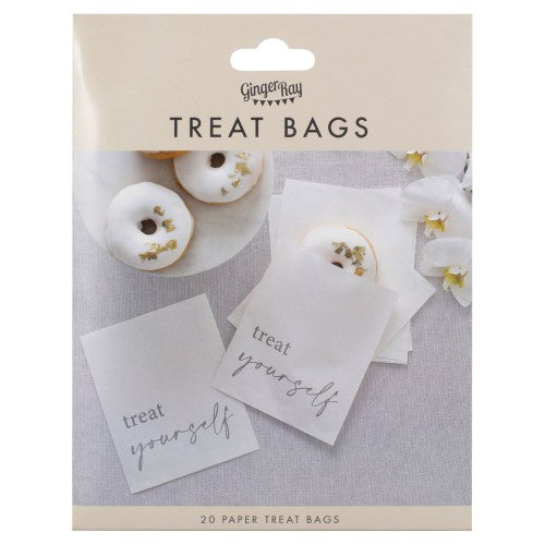 Stylish Modern Luxe Treat Bags in a pack of 20, ideal for parties and eco-friendly gifting, measuring 17cm x 14cm.