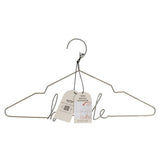 Elegant gold bride hanger designed to display wedding gowns, perfect for memorable pre-wedding photos and bridal gifts.